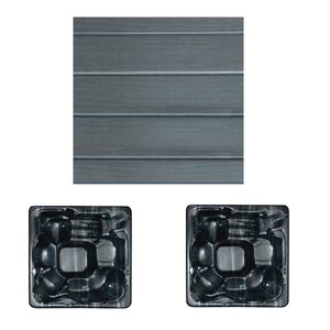 Wooden exterior panel grey with midnight opal interior